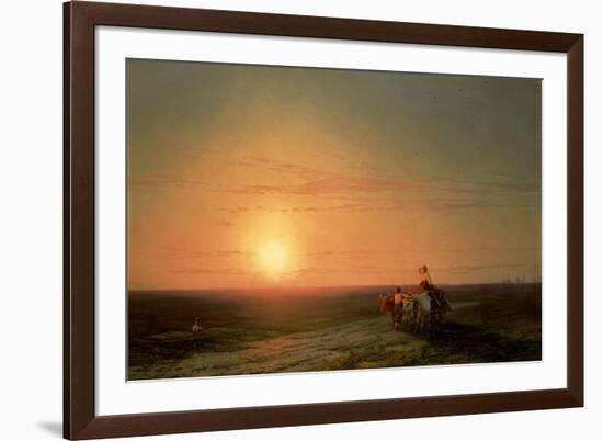 Peasants Returning from the Fields at Sunset-Ivan Konstantinovich Aivazovsky-Framed Giclee Print