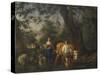 Peasants with Cattle Fording a Stream-Adriaen van de Velde-Stretched Canvas