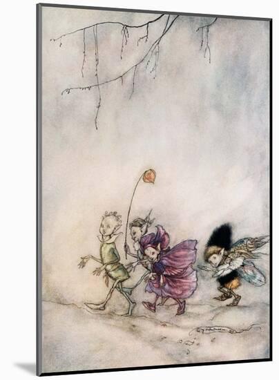 Peaseblossom, Cobweb, Mote & Mustardseed-Arthur Rackham-Mounted Art Print