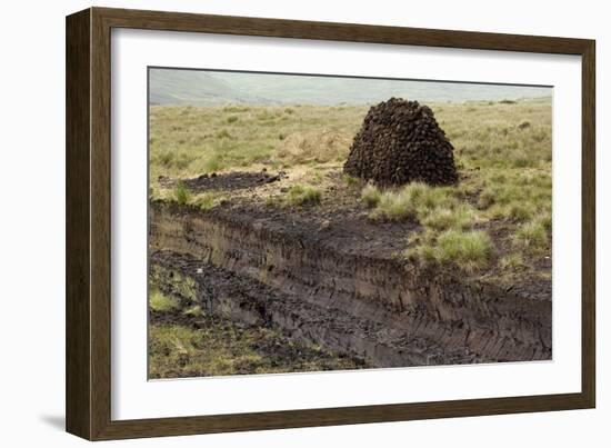 Peat Cutting, Connemara, County Galway, Connacht, Republic of Ireland-Gary Cook-Framed Photographic Print