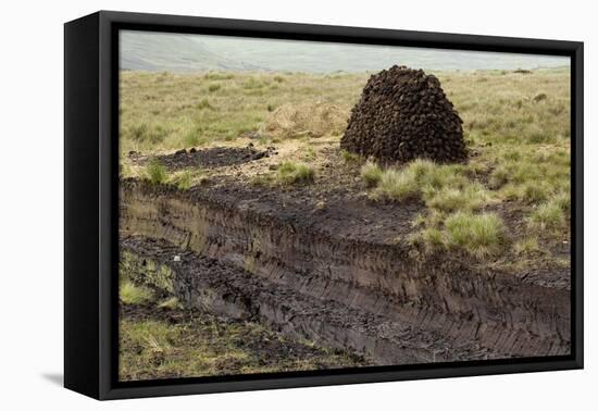 Peat Cutting, Connemara, County Galway, Connacht, Republic of Ireland-Gary Cook-Framed Stretched Canvas