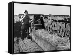Peat Cutting, March 1954-null-Framed Stretched Canvas