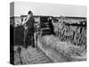 Peat Cutting, March 1954-null-Stretched Canvas