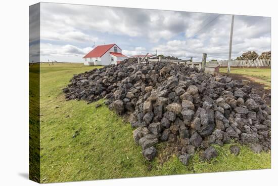 Peat Drying in the Wind for Fuel at Long Island Sheep Farms, Outside Stanley, Falkland Islands-Michael Nolan-Stretched Canvas