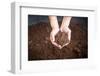 Peat Moss Soil on Hand Woman-tortoon-Framed Photographic Print