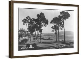 Pebble Beach, CA - Golf Course Coast View Photograph-Lantern Press-Framed Art Print