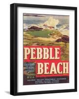 Pebble Beach Lettuce Label - Salinas, CA-Lantern Press-Framed Art Print