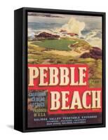 Pebble Beach Lettuce Label - Salinas, CA-Lantern Press-Framed Stretched Canvas