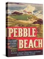 Pebble Beach Lettuce Label - Salinas, CA-Lantern Press-Stretched Canvas