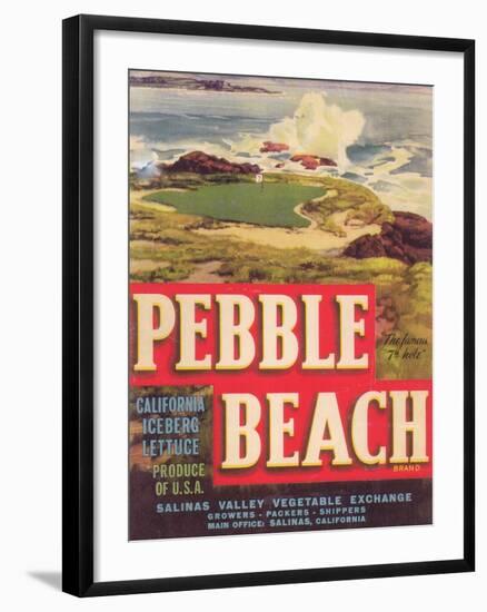 Pebble Beach Lettuce Label - Salinas, CA-Lantern Press-Framed Art Print