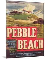 Pebble Beach Lettuce Label - Salinas, CA-Lantern Press-Mounted Art Print