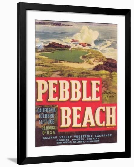 Pebble Beach Lettuce Label - Salinas, CA-Lantern Press-Framed Art Print