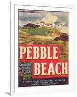 Pebble Beach Lettuce Label - Salinas, CA-Lantern Press-Framed Art Print