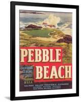 Pebble Beach Lettuce Label - Salinas, CA-Lantern Press-Framed Art Print