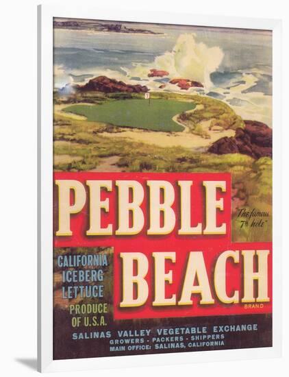 Pebble Beach Lettuce Label - Salinas, CA-Lantern Press-Framed Art Print