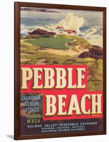 Pebble Beach Lettuce Label - Salinas, CA-Lantern Press-Framed Art Print