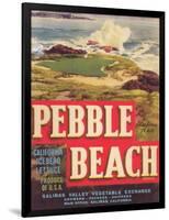 Pebble Beach Lettuce Label - Salinas, CA-Lantern Press-Framed Art Print