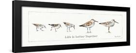 Pebbles and Sandpipers I-Lisa Audit-Framed Art Print