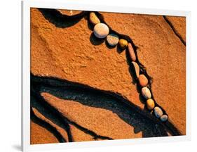 Pebbles on rocks at shoreline, Lake Superior, Keweenaw Peninsula, Upper Peninsula, Michigan, USA-null-Framed Photographic Print
