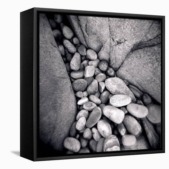 Pebbles Trapped Between Larger Rocks on Beach, Taransay, Outer Hebrides, Scotland, UK-Lee Frost-Framed Stretched Canvas