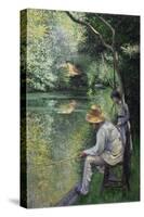 Peche a la ligne-Angling, 1878 Oil on canvas, 157 x 113 cm.-Gustave Caillebotte-Stretched Canvas