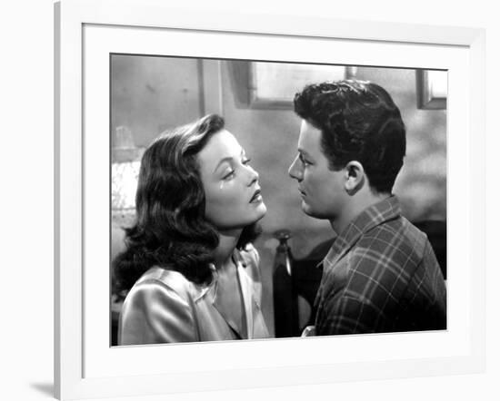 Peche Mortel LEAVE HER TO HEAVEN by JohnStahl with Gene Tierney and Cornel Wilde, 1945 (b/w photo)-null-Framed Photo