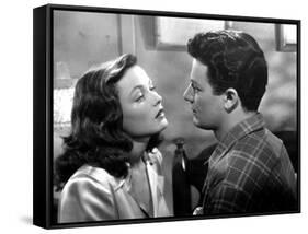 Peche Mortel LEAVE HER TO HEAVEN by JohnStahl with Gene Tierney and Cornel Wilde, 1945 (b/w photo)-null-Framed Stretched Canvas