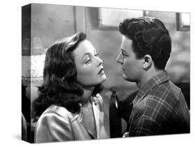 Peche Mortel LEAVE HER TO HEAVEN by JohnStahl with Gene Tierney and Cornel Wilde, 1945 (b/w photo)-null-Stretched Canvas