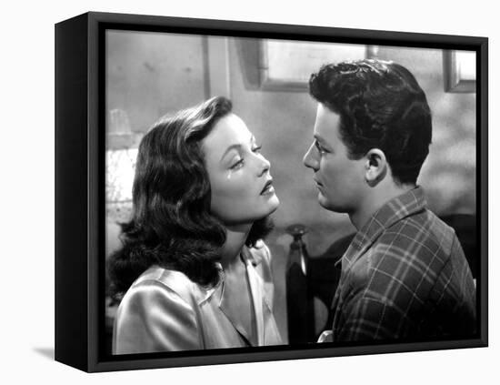 Peche Mortel LEAVE HER TO HEAVEN by JohnStahl with Gene Tierney and Cornel Wilde, 1945 (b/w photo)-null-Framed Stretched Canvas