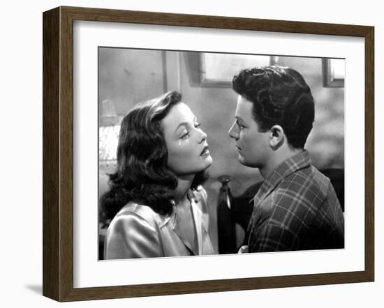 Peche Mortel LEAVE HER TO HEAVEN by JohnStahl with Gene Tierney and Cornel Wilde, 1945 (b/w photo)-null-Framed Photo