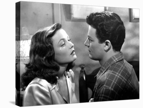 Peche Mortel LEAVE HER TO HEAVEN by JohnStahl with Gene Tierney and Cornel Wilde, 1945 (b/w photo)-null-Stretched Canvas