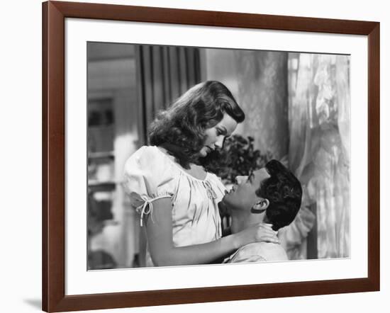 Peche Mortel LEAVE HER TO HEAVEN by JohnStahl with Gene Tierney and Cornel Wilde, 1945 (b/w photo)-null-Framed Photo