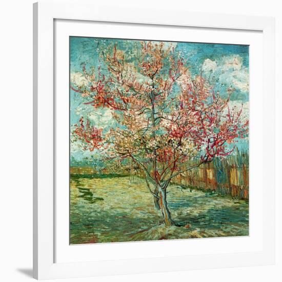 Pêcher en fleurs (Souvenir de Mauve) (Détail)-Vincent van Gogh-Framed Art Print