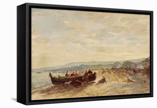 Pêcheurs à Antibes-Félix Ziem-Framed Stretched Canvas