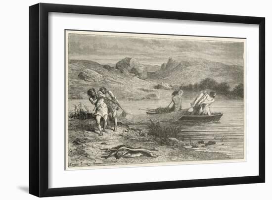 Pecheurs a L'Epoque De La Pierre Polie-Emile Antoine Bayard-Framed Giclee Print