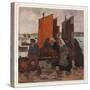 'Pecheurs Bretons Debarqunt Du Goemon', c1903-Charles Cottet-Stretched Canvas