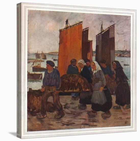 'Pecheurs Bretons Debarqunt Du Goemon', c1903-Charles Cottet-Stretched Canvas