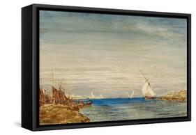 Pêcheurs-Félix Ziem-Framed Stretched Canvas