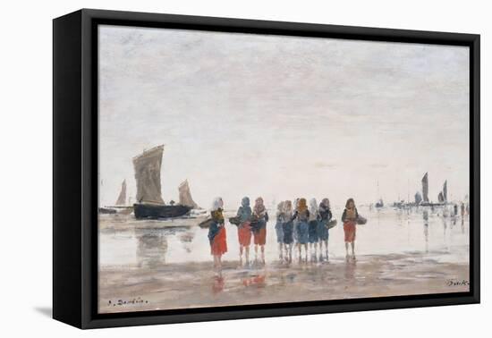 Pecheuses a Berck, 1875-Eugène Boudin-Framed Stretched Canvas