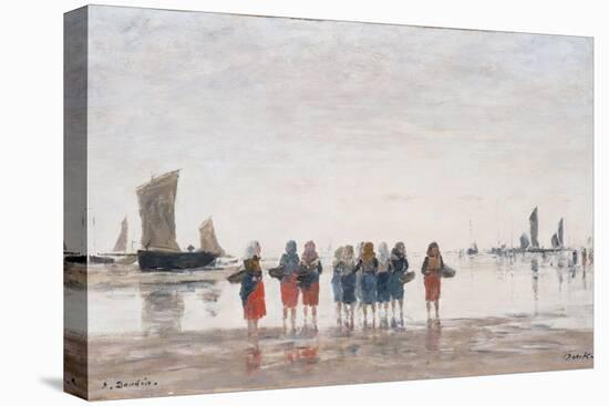 Pecheuses a Berck, 1875-Eugène Boudin-Stretched Canvas