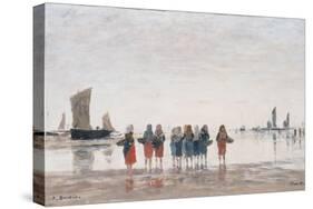 Pecheuses a Berck, 1875-Eugène Boudin-Stretched Canvas