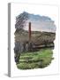 Peckwash Mill from Rigga Lane-Kirstie Adamson-Stretched Canvas