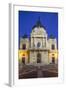 Pecs National Theatre at Dusk, Pecs, Southern Transdanubia, Hungary, Europe-Ian Trower-Framed Photographic Print