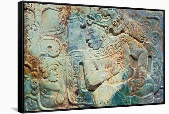 Pectoral of the King and a Courtier from Tikal-Mayan-Framed Stretched Canvas