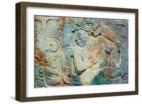 Pectoral of the King and a Courtier from Tikal-Mayan-Framed Giclee Print