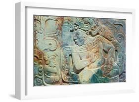 Pectoral of the King and a Courtier from Tikal-Mayan-Framed Giclee Print