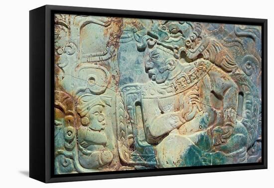 Pectoral of the King and a Courtier from Tikal-Mayan-Framed Stretched Canvas