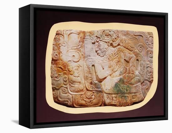 Pectoral of the King and a Courtier from Tikal-Mayan-Framed Stretched Canvas