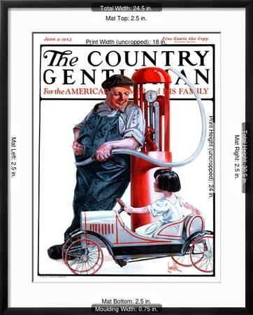 Pedal Car at Gas Pump," Country Cover, June 9, Giclee Print - F. Lowenheim | AllPosters.com
