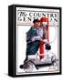 "Pedal Car at Gas Pump," Country Gentleman Cover, June 9, 1923-F. Lowenheim-Framed Stretched Canvas
